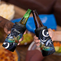 New Zealand Kea Bird Personalised 4 in 1 Can Cooler Tumbler Maori Tribal Koru Art