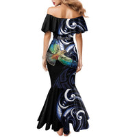 New Zealand Kea Bird Personalised Family Matching Mermaid Dress and Hawaiian Shirt Maori Tribal Koru Art LT9 - Polynesian Pride