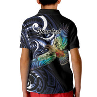 New Zealand Kea Bird Personalised Kid Polo Shirt Maori Tribal Koru Art LT9 - Polynesian Pride