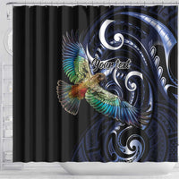 New Zealand Kea Bird Personalised Shower Curtain Maori Tribal Koru Art LT9 - Polynesian Pride