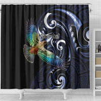 New Zealand Kea Bird Personalised Shower Curtain Maori Tribal Koru Art LT9 - Polynesian Pride