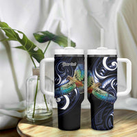 New Zealand Kea Bird Personalised Tumbler With Handle Maori Tribal Koru Art LT9 - Polynesian Pride