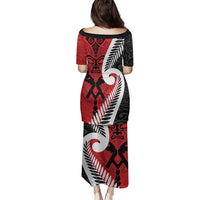 Silver Fern Koru Swirls with Maori Ta Moko Family Matching Puletasi and Hawaiian Shirt LT9 - Polynesian Pride