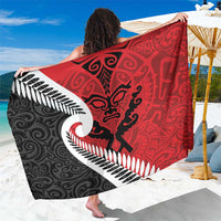 Silver Fern Koru Swirls with Maori Ta Moko Sarong