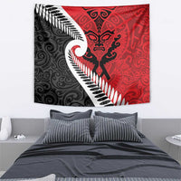 Silver Fern Koru Swirls with Maori Ta Moko Tapestry