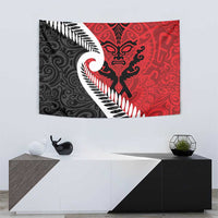 Silver Fern Koru Swirls with Maori Ta Moko Tapestry