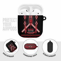 Toitu Te Tiriti Waitangi AirPods Case Black Wharenui House - Polynesian Pride