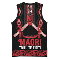 Toitu Te Tiriti Waitangi Basketball Jersey Black Wharenui House - Polynesian Pride
