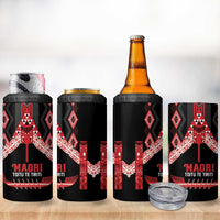 Toitu Te Tiriti Waitangi 4 in 1 Can Cooler Tumbler Black Wharenui House LT9 - Polynesian Pride
