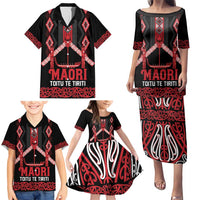 Toitu Te Tiriti Waitangi Family Matching Puletasi and Hawaiian Shirt Black Wharenui House LT9 - Polynesian Pride
