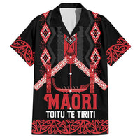 Toitu Te Tiriti Waitangi Hawaiian Shirt Black Wharenui House - Polynesian Pride