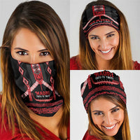 Toitu Te Tiriti Waitangi Neck Gaiter Black Wharenui House LT9 - Polynesian Pride
