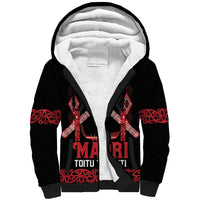 Toitu Te Tiriti Waitangi Sherpa Hoodie Black Wharenui House LT9 Unisex Black - Polynesian Pride
