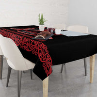 Toitu Te Tiriti Waitangi Tablecloth Black Wharenui House LT9 - Polynesian Pride