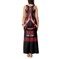 Toitu Te Tiriti Waitangi Tank Maxi Dress Black Wharenui House - Polynesian Pride