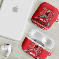 Toitu Te Tiriti Waitangi AirPods Case Red Wharenui House - Polynesian Pride
