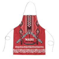 Toitu Te Tiriti Waitangi Apron Red Wharenui House LT9 Red - Polynesian Pride