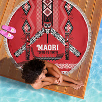 Toitu Te Tiriti Waitangi Beach Blanket Red Wharenui House LT9 - Polynesian Pride