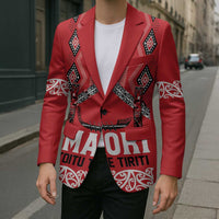 Toitu Te Tiriti Waitangi Blazer Red Wharenui House LT9 - Polynesian Pride