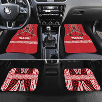Toitu Te Tiriti Waitangi Car Mats Red Wharenui House LT9 Set 4pcs Red - Polynesian Pride