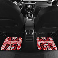 Toitu Te Tiriti Waitangi Car Mats Red Wharenui House LT9 Set 2pcs - Back Red - Polynesian Pride