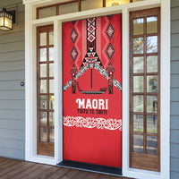 Toitu Te Tiriti Waitangi Door Cover Red Wharenui House LT9 - Polynesian Pride