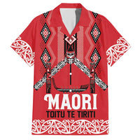 Toitu Te Tiriti Waitangi Hawaiian Shirt Red Wharenui House - Polynesian Pride