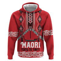 Toitu Te Tiriti Waitangi Hoodie Red Wharenui House - Polynesian Pride