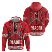 Toitu Te Tiriti Waitangi Zip Hoodie Red Wharenui House - Polynesian Pride