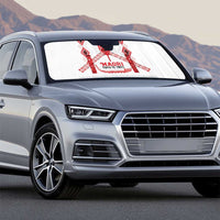 Toitu Te Tiriti Waitangi Auto Sun Shade White Wharenui House - Polynesian Pride