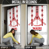 Toitu Te Tiriti Waitangi Door Cover White Wharenui House - Polynesian Pride