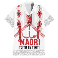 Toitu Te Tiriti Waitangi Hawaiian Shirt White Wharenui House - Polynesian Pride