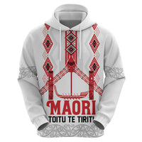 Toitu Te Tiriti Waitangi Hoodie White Wharenui House - Polynesian Pride