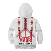 Toitu Te Tiriti Waitangi Kid Hoodie White Wharenui House LT9 - Polynesian Pride