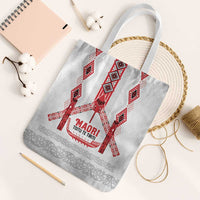 Toitu Te Tiriti Waitangi Tote Bag White Wharenui House - Polynesian Pride