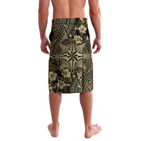 Vintage Tonga Tribal Ngatu Pattern Lavalava With Pacific Floral Brown Art
