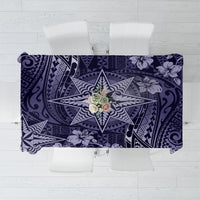 Vintage Tonga Tribal Ngatu Pattern Tablecloth With Pacific Floral Pink Art