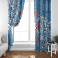 Personalised Tonga Apifo'ou College Window Curtain Since 1865 Special Kupesi Pattern