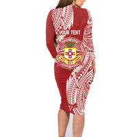 Personalised Kolisi Tonga Atele 142nd Anniversary Family Matching Long Sleeve Bodycon Dress and Hawaiian Shirt Special Kupesi Pattern