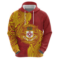 Personalised Kolisi Tonga Atele Zip Hoodie Since 1882 Simple Ngatu Pattern