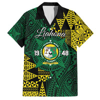 Personalised Tonga Liahona High School Hawaiian Shirt Since 1948 Special Kupesi Pattern LT9 Green - Polynesian Pride