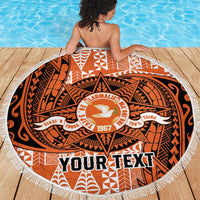 Personalised Tonga Tailulu College Beach Blanket Since 1967 Special Kupesi Pattern Version 2