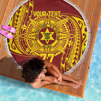 Personalised Tonga High School 77th Anniversary Beach Blanket Special Kupesi Pattern