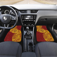 Personalised Tonga High School 77th Anniversary Car Mats Special Kupesi Pattern LT9 Set 2pcs - Front Gold - Polynesian Pride