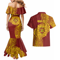 Personalised Tonga High School 77th Anniversary Couples Matching Mermaid Dress and Hawaiian Shirt Special Kupesi Pattern