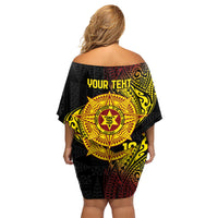 Personalised Tonga High School Family Matching Off Shoulder Short Dress and Hawaiian Shirt Since 1947 Special Kupesi Pattern LT9 - Polynesian Pride