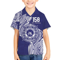Personalised Tonga Tupou College Tolo 158th Anniversary Family Matching Off Shoulder Short Dress and Hawaiian Shirt Special Kupesi Pattern