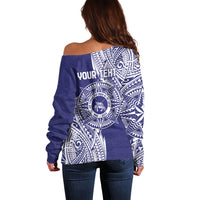 Personalised Tonga Tupou College Tolo 158th Anniversary Off Shoulder Sweater Special Kupesi Pattern LT9 - Polynesian Pride