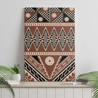 Vintage Bula Fiji Canvas Wall Art Brown Tapa Masi Motif