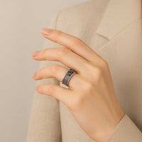 Vintage Bula Fiji Classic Ring Brown Tapa Masi Motif - Polynesian Pride